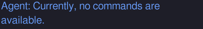Chat panel: Currently, no commands are available.